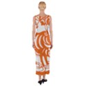 Chinese Zodiac Cow Star Orange Fitted Maxi Dress View2