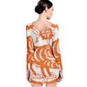 Chinese Zodiac Cow Star Orange Long Sleeve Velvet Bodycon Dress View2