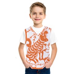 Chinese Zodiac Dog Star Orange Kids  Sportswear by Mariart