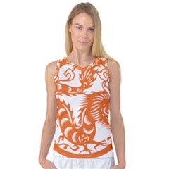 Chinese Zodiac Dragon Star Orange Women s Basketball Tank Top by Mariart