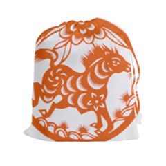 Chinese Zodiac Horoscope Horse Zhorse Star Orangeicon Drawstring Pouches (xxl) by Mariart