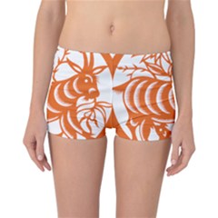 Chinese Zodiac Goat Star Orange Reversible Bikini Bottoms by Mariart