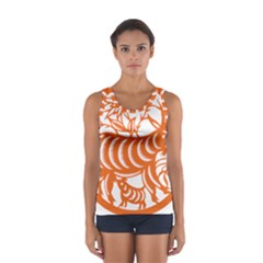 Chinese Zodiac Goat Star Orange Women s Sport Tank Top  by Mariart