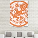 Chinese Zodiac Horoscope Monkey Star Orange Small Tapestry View2