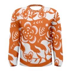 Chinese Zodiac Horoscope Pig Star Orange Men s Long Sleeve Tee by Mariart