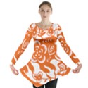 Chinese Zodiac Horoscope Pig Star Orange Long Sleeve Tunic  View1