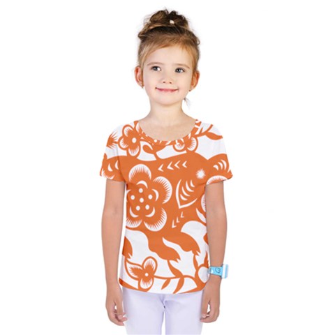 Chinese Zodiac Horoscope Pig Star Orange Kids  One Piece Tee by Mariart