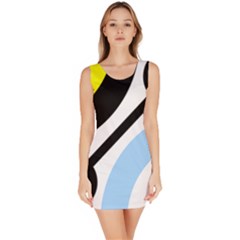 Circle Line Chevron Wave Black Blue Yellow Gray White Sleeveless Bodycon Dress by Mariart