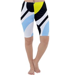 Circle Line Chevron Wave Black Blue Yellow Gray White Cropped Leggings  by Mariart