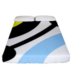 Circle Line Chevron Wave Black Blue Yellow Gray White Fitted Sheet (king Size) by Mariart