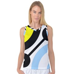 Circle Line Chevron Wave Black Blue Yellow Gray White Women s Basketball Tank Top by Mariart