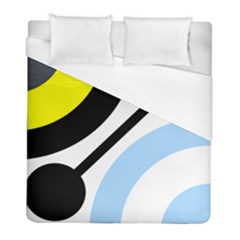 Circle Line Chevron Wave Black Blue Yellow Gray White Duvet Cover (full/ Double Size) by Mariart