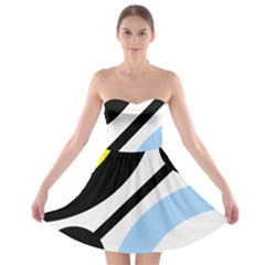 Circle Line Chevron Wave Black Blue Yellow Gray White Strapless Bra Top Dress by Mariart