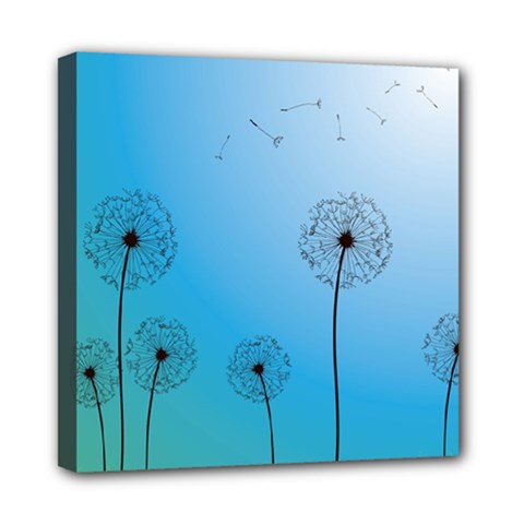 Flower Back Blue Green Sun Fly Mini Canvas 8  X 8  by Mariart