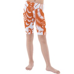 Chinese Zodiac Horoscope Zhen Icon Star Orangechicken Kids  Mid Length Swim Shorts by Mariart