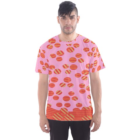 Distance Absence Sea Holes Polka Dot Line Circle Orange Chevron Wave Men s Sport Mesh Tee by Mariart