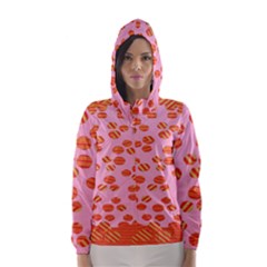 Distance Absence Sea Holes Polka Dot Line Circle Orange Chevron Wave Hooded Wind Breaker (women) by Mariart