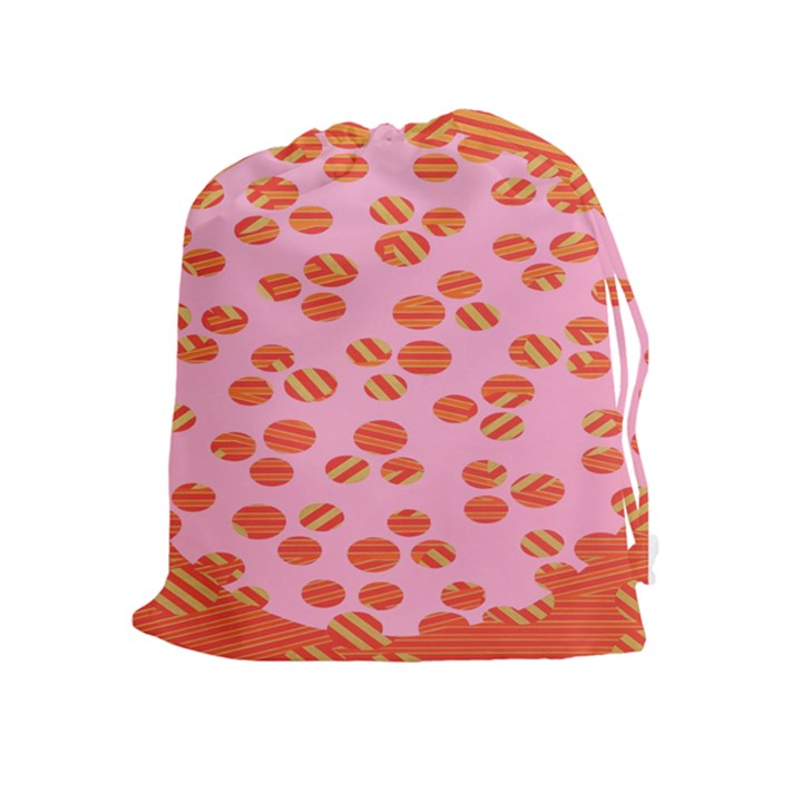 Distance Absence Sea Holes Polka Dot Line Circle Orange Chevron Wave Drawstring Pouches (Extra Large)