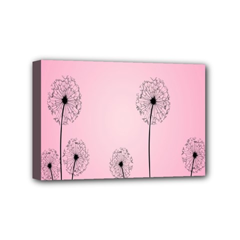 Flower Back Pink Sun Fly Mini Canvas 6  X 4  by Mariart