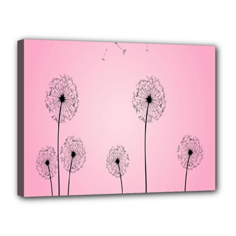 Flower Back Pink Sun Fly Canvas 16  X 12  by Mariart