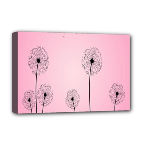 Flower Back Pink Sun Fly Deluxe Canvas 18  X 12   by Mariart