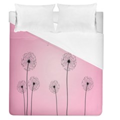 Flower Back Pink Sun Fly Duvet Cover (queen Size) by Mariart