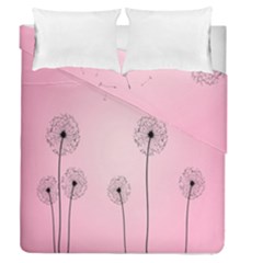 Flower Back Pink Sun Fly Duvet Cover Double Side (queen Size) by Mariart