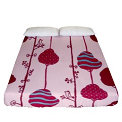 Flower Floral Mpink Frame Fitted Sheet (queen Size) by Mariart