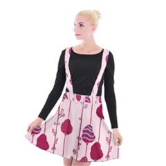 Flower Floral Mpink Frame Suspender Skater Skirt