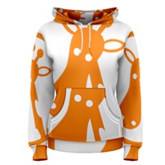 Giraffe Animals Face Orange Women s Pullover Hoodie by Mariart