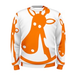 Giraffe Animals Face Orange Men s Sweatshirt by Mariart