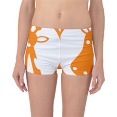 Giraffe Animals Face Orange Boyleg Bikini Bottoms by Mariart