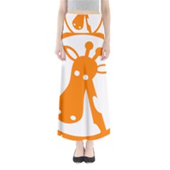 Giraffe Animals Face Orange Maxi Skirts by Mariart