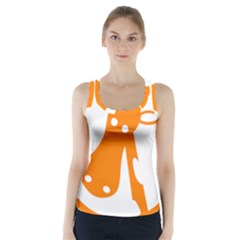 Giraffe Animals Face Orange Racer Back Sports Top by Mariart