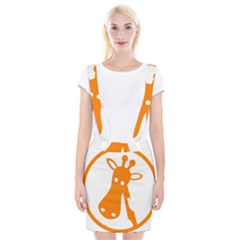 Giraffe Animals Face Orange Braces Suspender Skirt by Mariart