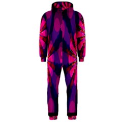 Flower Red Pink Purple Star Sunflower Hooded Jumpsuit (men)  by Mariart