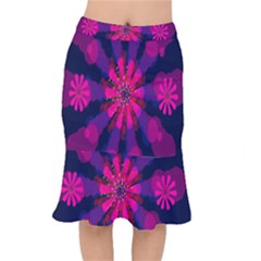 Flower Red Pink Purple Star Sunflower Mermaid Skirt by Mariart