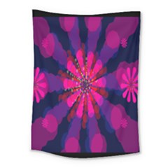 Flower Red Pink Purple Star Sunflower Medium Tapestry by Mariart