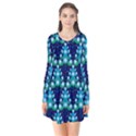 Christmas Tree Snow Green Blue Flare Dress View1