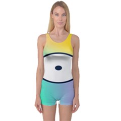 Illustrated Circle Round Polka Rainbow One Piece Boyleg Swimsuit by Mariart