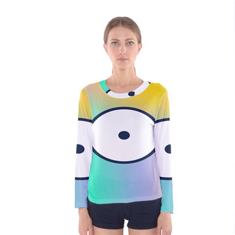 Illustrated Circle Round Polka Rainbow Women s Long Sleeve Tee by Mariart