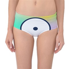 Illustrated Circle Round Polka Rainbow Mid-waist Bikini Bottoms by Mariart