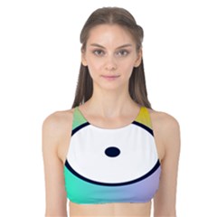 Illustrated Circle Round Polka Rainbow Tank Bikini Top by Mariart