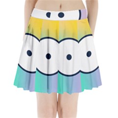 Illustrated Circle Round Polka Rainbow Pleated Mini Skirt by Mariart