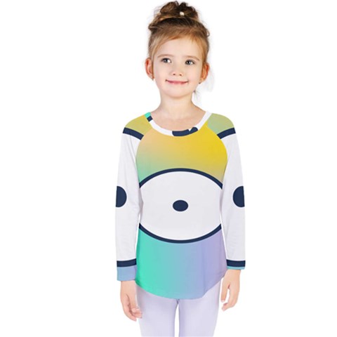 Illustrated Circle Round Polka Rainbow Kids  Long Sleeve Tee by Mariart