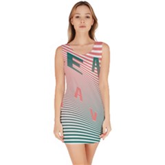 Heat Wave Chevron Waves Red Green Sleeveless Bodycon Dress by Mariart