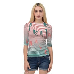 Heat Wave Chevron Waves Red Green Quarter Sleeve Tee