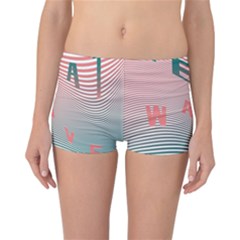 Heat Wave Chevron Waves Red Green Reversible Bikini Bottoms by Mariart