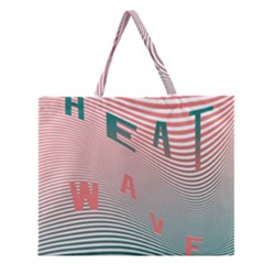 Heat Wave Chevron Waves Red Green Zipper Large Tote Bag by Mariart