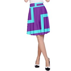 Illustrated Position Purple Blue Star Zodiac A-line Skirt